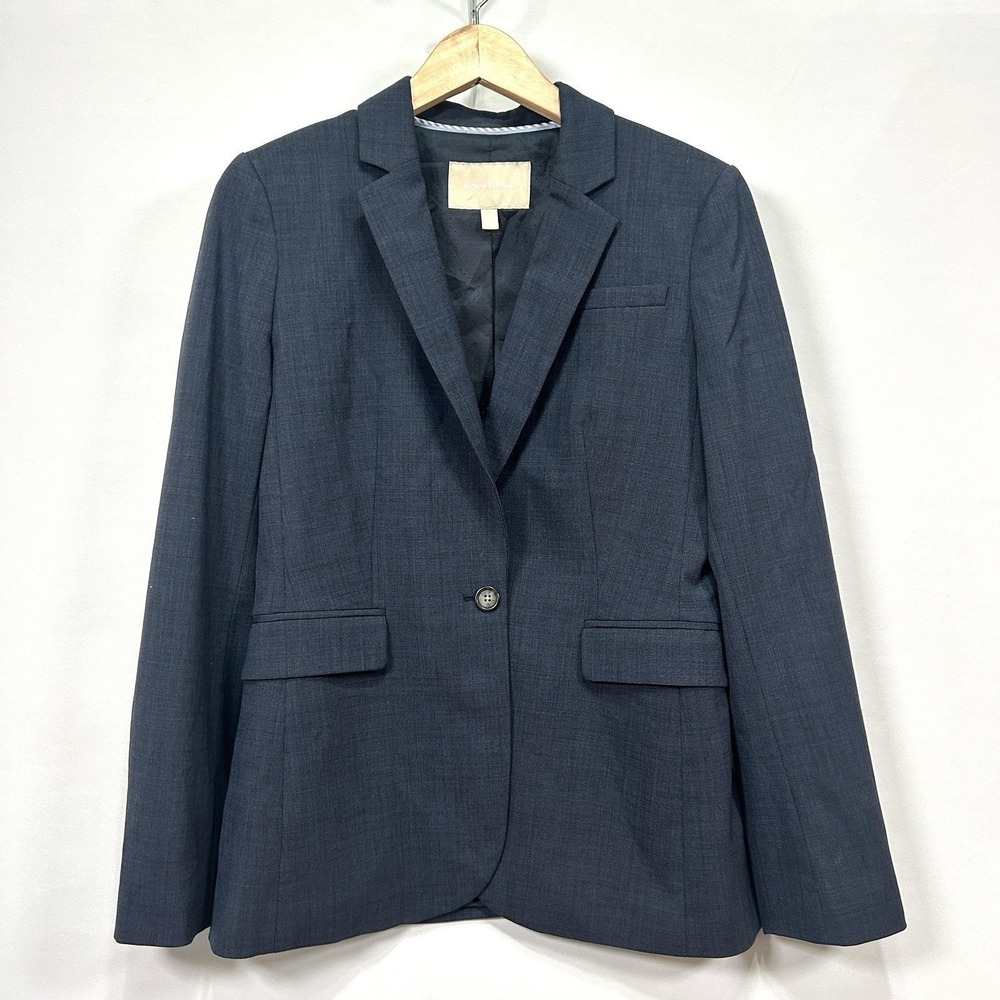 Banana Republic Wool Blazer Women's Preppy Business Casual Jacket Blue Size 6 - Picture 2 of 8